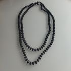Бусы винтажные. Черные с отливом. 120 см.