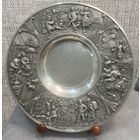 Оловянная настенная тарелка Времена года BMF Германия. 24 см.