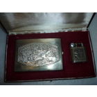 Антикварный Набор Портсигар И Зажигалка Серебро