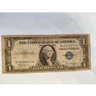 1 доллару США 1935 года серебряный сертификат с синей печатью.