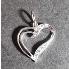 Кулон привеска Сердце серебро 925 лот #18, С РУБЛЯ! МНОГО ЛОТОВ С РУБЛЯ БЕЗ МЦ!