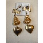 Серьги пусеты 90-е гг сердечки