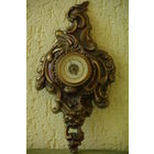 Барометр , литье , олово с покрытием под бронзу  (  ширина 17 см , высота 32 см )  РАБОЧИЙ