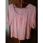 Розовая блузка,48-50 р,натуральный шелк.