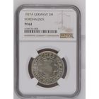 Германия.Веймарская республика. 3 марки 1927 A. слаб NGC PF62