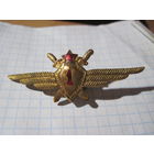 Очень редкий латунный знак  Классности 1 летчика ВВС СССР  1950-х с рубля!