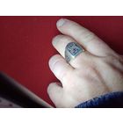 С рубля без мц. печатка с цветочками :2АСЧ  Звезда925пр. на крупный палец. диам отв 2х2.2см.