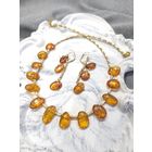 Сет колье-бусы и серьги из натурального медового янтаря