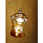 Елочная игрушка . Корова . Бык . Стекло