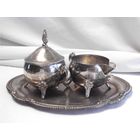 Сервиз Набор кофейный Сливочник+Сахарница на подносе Серебрение Германия
