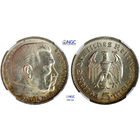 5 рейхсмарок 1935 г. А. ПАУЛЬ ГИНДЕНБУРГ. Германия. NGC MS 63. Серебро. КМ# 86