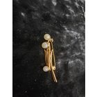 Позолоченная брошь букет СССР