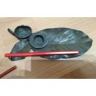 Чернильный прибор ,,орехи,, , бронза , литье,  модерн Франция.