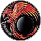 Гана 10 седи 2023г. "Феникс". Монета в капсуле; деревянном подарочном футляре; сертификат; коробка. СЕРЕБРО 62,20гр.(2 oz).