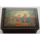 Шкатулка лаковая Мстера  Сказка о рыбаке и рыбке Автор Ю. А.