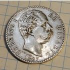 2 лира 1887 г. Италия. Умберто l. Серебро. Смотрите другие лоты с 1 рубля.