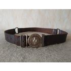 Кожаный ремень с надписью на пряжке "L.S.C.O. - ESI MODRS". Латвия, Латвийская центральная организация скаутов, 1922-1940 годы.