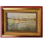 Дмухайло И.С "Вид на Гродно",1987г. Картон, масло. Размер 27х17,5 см.