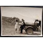 Фото с автомобилем ГАЗ-69. Монголия. 1970 г. 8х11 см.