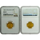 Для Финляндии. 10 марок 1882 г. S. NGC MS 63. Золото. Биткин# 229.
