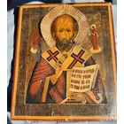 Икона Святителя и Чудотворца Николая, 19 век, живопись, Размер!