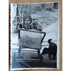 Фото ребенка в коляске. 1960-е. 9х12 см