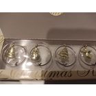 Кольца-подвески на бокалы новогодней тематики (2 набора по 4 штуки, цена за 2 набора вместе)