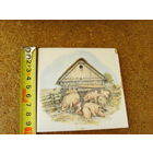 Печной изразец . Кафель . Плитка . Свинья . Хрюша