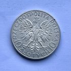 Монета СЕРЕБРО Польша 10 злотых 1932 год Ядвига ( знак м.д ) ОТЛИЧНЫЕ