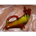 Штоф . Корова . Буйвол  РЕДКАЯ БЫК Дивные звери авт. Проторьевы Васильковский майоликовый завод СССР