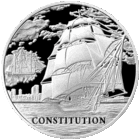 Конститьюшн (Constitution). Парусники. 20 рублей. Серебро