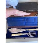 Набор 19 век.Англия.ручка кость.посеребрение.родная коробка.