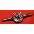 Антикварная брошь. 1950-ые. Серебро 875 рабочий с молотом. Горный хрусталь. Свердловск. 7гр. Сохран!