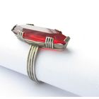 Все лоты с рубля.Кольцо с красным камнем ,серебро 875 проба,СССР