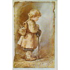 Подписанная открытка США "Пасха. Мальчик" репринт Елизаветы Бем