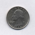 США, 25 центов 1990 г.