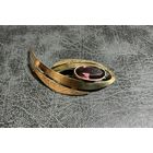 Брошь Аметист ? Прокатное золото клеймо Amerikaner AD Andreas Daub Germany дизайнер 1843-1903