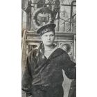 С 1 РУБЛЯ !  ФОТО ОТКРЫТКА МОТРОС БЕСКОЗЫРКА БАЛТИЙСКИЙ ФЛОТ РОССИЯ ИМПЕРИЯ ФОРМА РЕМЕНЬ ПОГОНЫ ФУРАЖКА  г.КАЛУГА 1912 год