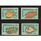 Виргинские острова-1990(Мих.687-690) , **  , Морская  Фауна, Рыбы,  (полная серия)