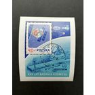 Польша 1987 Блок Mi.105 с маркой "30 лет освоению космоса" (гашение с клеем) Mi.3122 каталог 0.80 евро