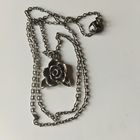 Подвеска литая "Роза" на цепочке. Старая Германия. Под серебро с чернением .2,5х2 см. ,55 см..