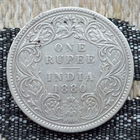 Британская Индия 1 рупия 1880 года. Королева Виктория. Серебро. Сторгуй за свою цену, предложи обмен!