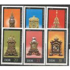 ГДР. Старинные часы. 1975г. Mi#2055-60. Серия.