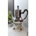 Заварник СЕРЕБРО серебряный с серебряной подставкой под свечу для поддержания температуры. Редкая форма. Сервиз. Клейма