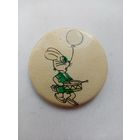 ЗНАЧОК ЗАЕЦ НУ-ПОГОДИ !!! (МЕТАЛЛ)