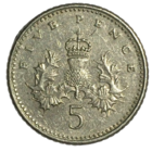 Великобритания 5 пенсов, 1990