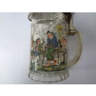 Пивная кружка Везут на тачке. Крышка Шляпа с пером.