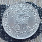 ЮАР 2 1/2 шиллинга 1955 года. Герб. Королева Елизавета. Серебро. Сторгуй за свою цену, предложи обмен! S30