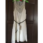 Zara Trafaluc платье белое с ремешком, размер S