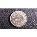 1/2 марки 1915 Е. Германия. Серебро 0.900. Нечастая!